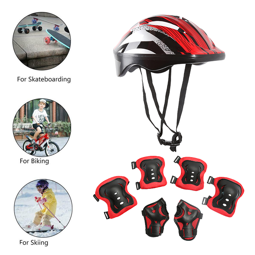 7Pcs/Set Roller Skating Kids S - огляд і ціна Scooter Helmet Set