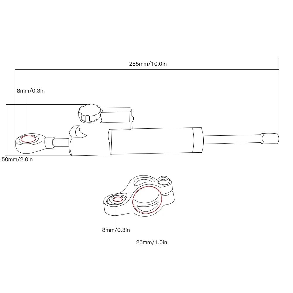 CNC Adjustable Motorcycles Ste - огляд і ціна Steering Damper Stabilizer Kit Cnc